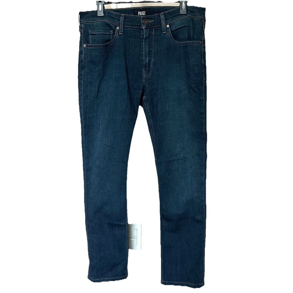 Paige Jeans Women’s 31 Blue Dark Wash Straight Leg Preppy Classic Casual 33 X 28